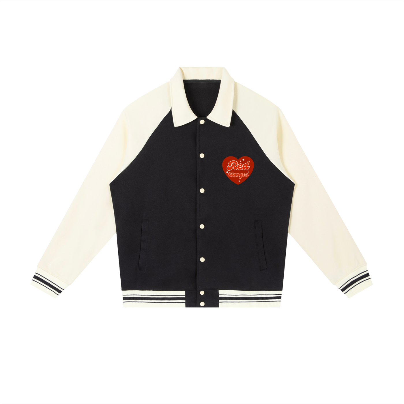 "Love" - Contrast Raglan Sleeve Baseball Jacket