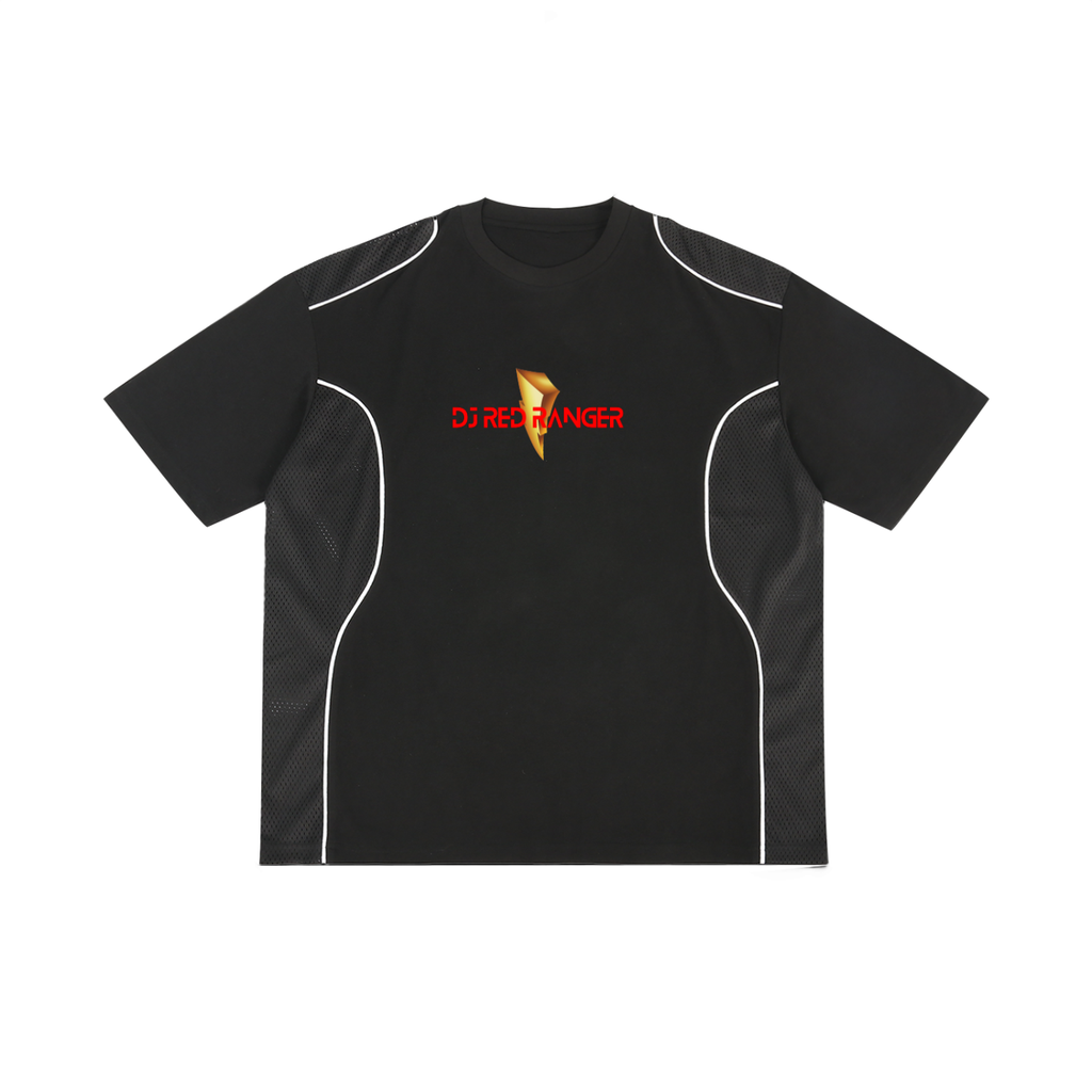 "Logo" - Contrast Piped Panel T-Shirt