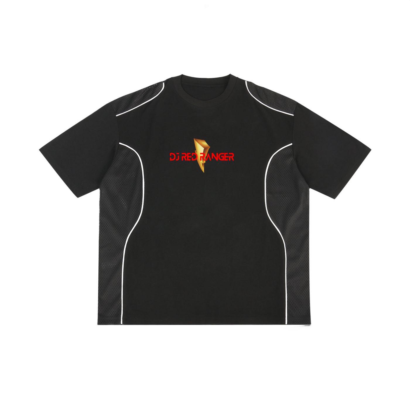 "Logo" - Contrast Piped Panel T-Shirt