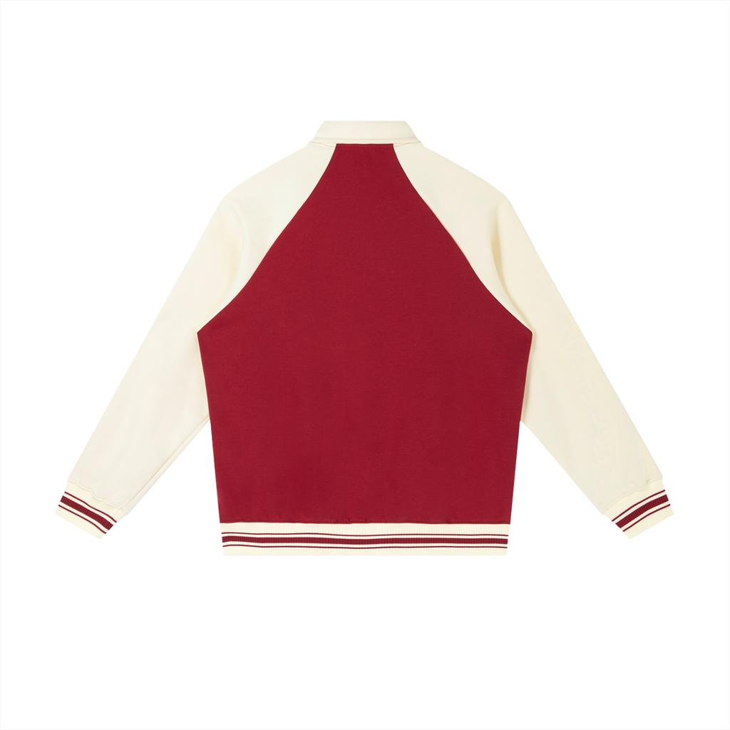 "Love" - Contrast Raglan Sleeve Baseball Jacket