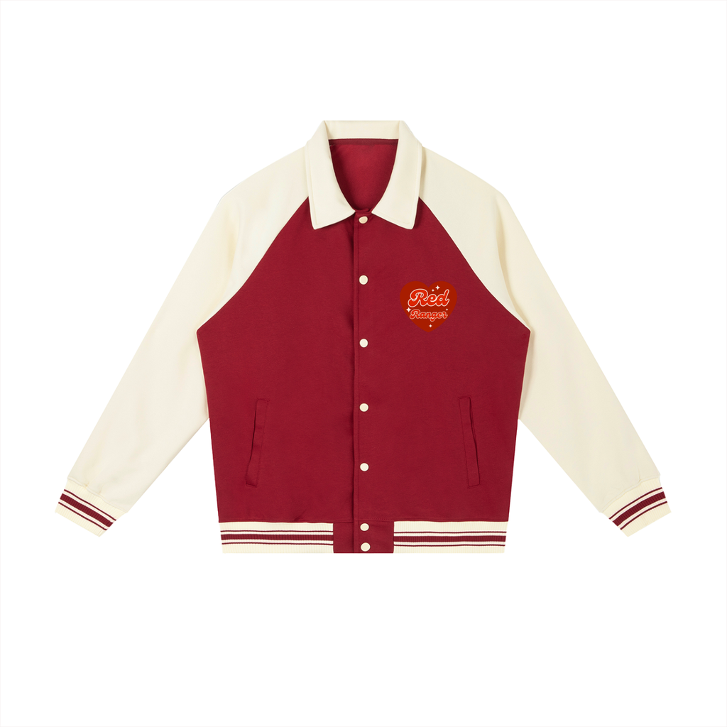 "Love" - Contrast Raglan Sleeve Baseball Jacket