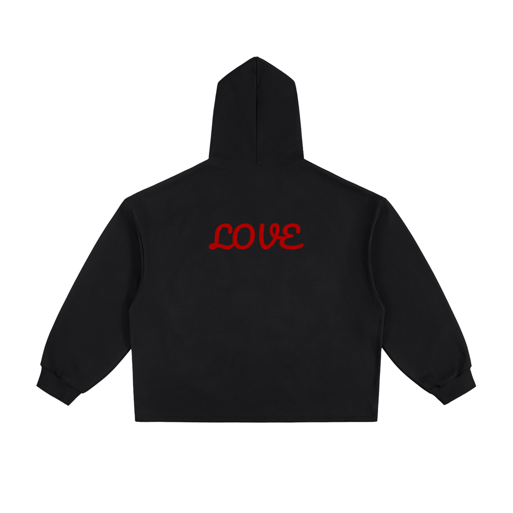 "Love" - Essential Heavyweight Oversized Drawstring Hem Hoodie
