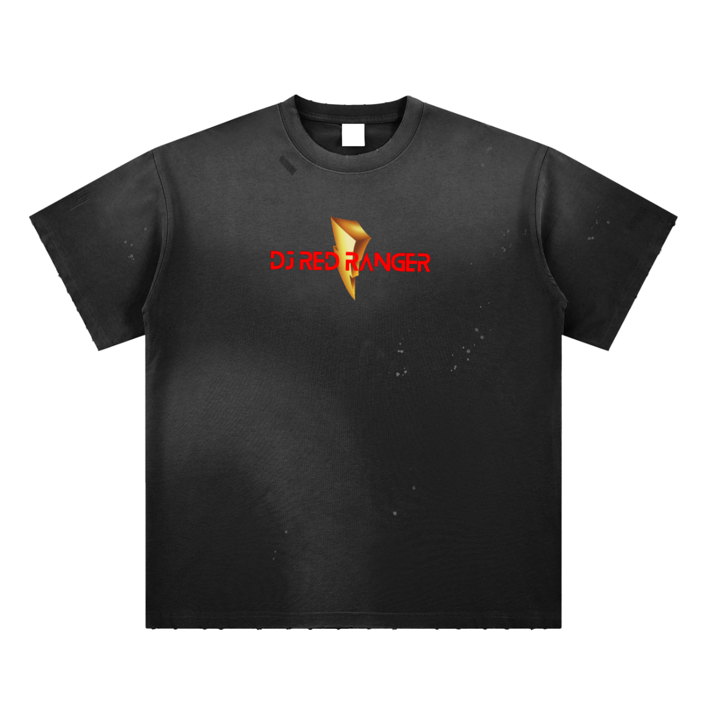 "Haus Music Never Dies" - Hand-Frayed Sunfade Paint Splatter T-Shirt