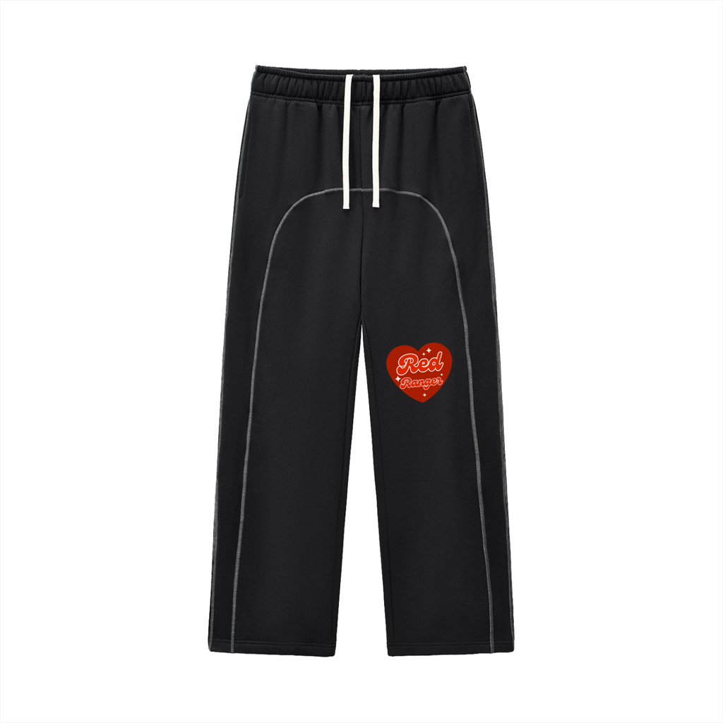 "Love" - Contrast-Stitched Fleece Sweatpants