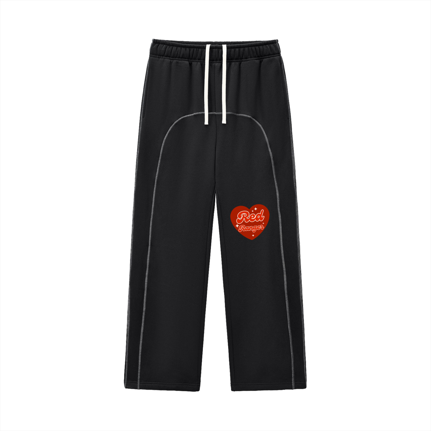 "Love" - Contrast-Stitched Fleece Sweatpants