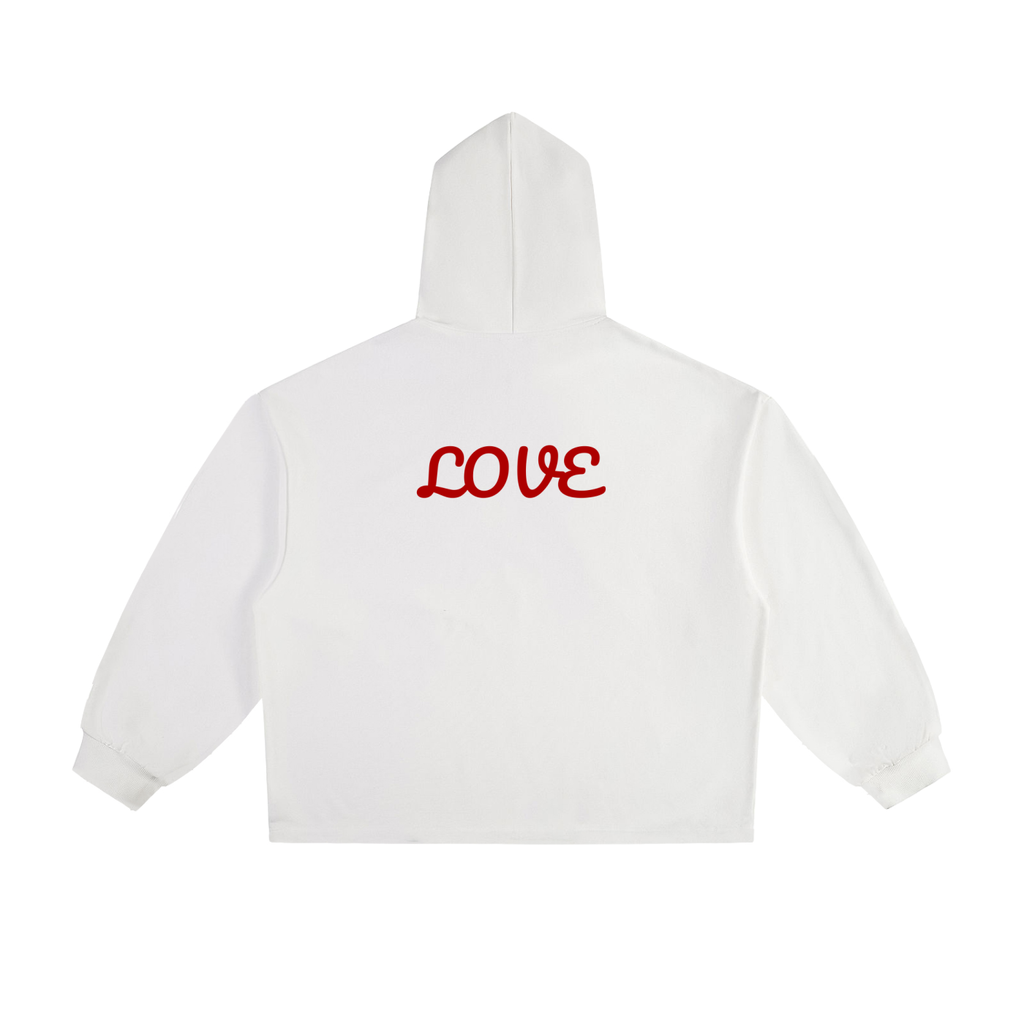 "Love" - Essential Heavyweight Oversized Drawstring Hem Hoodie