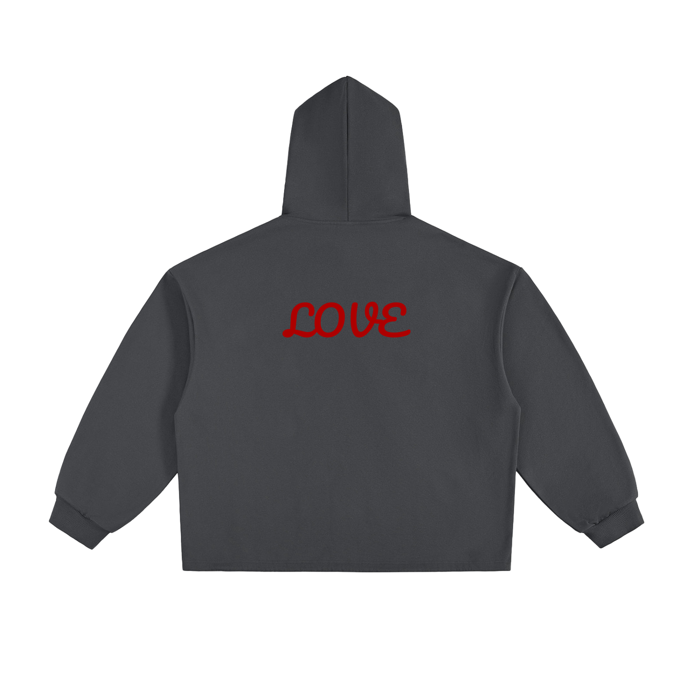 "Love" - Essential Heavyweight Oversized Drawstring Hem Hoodie