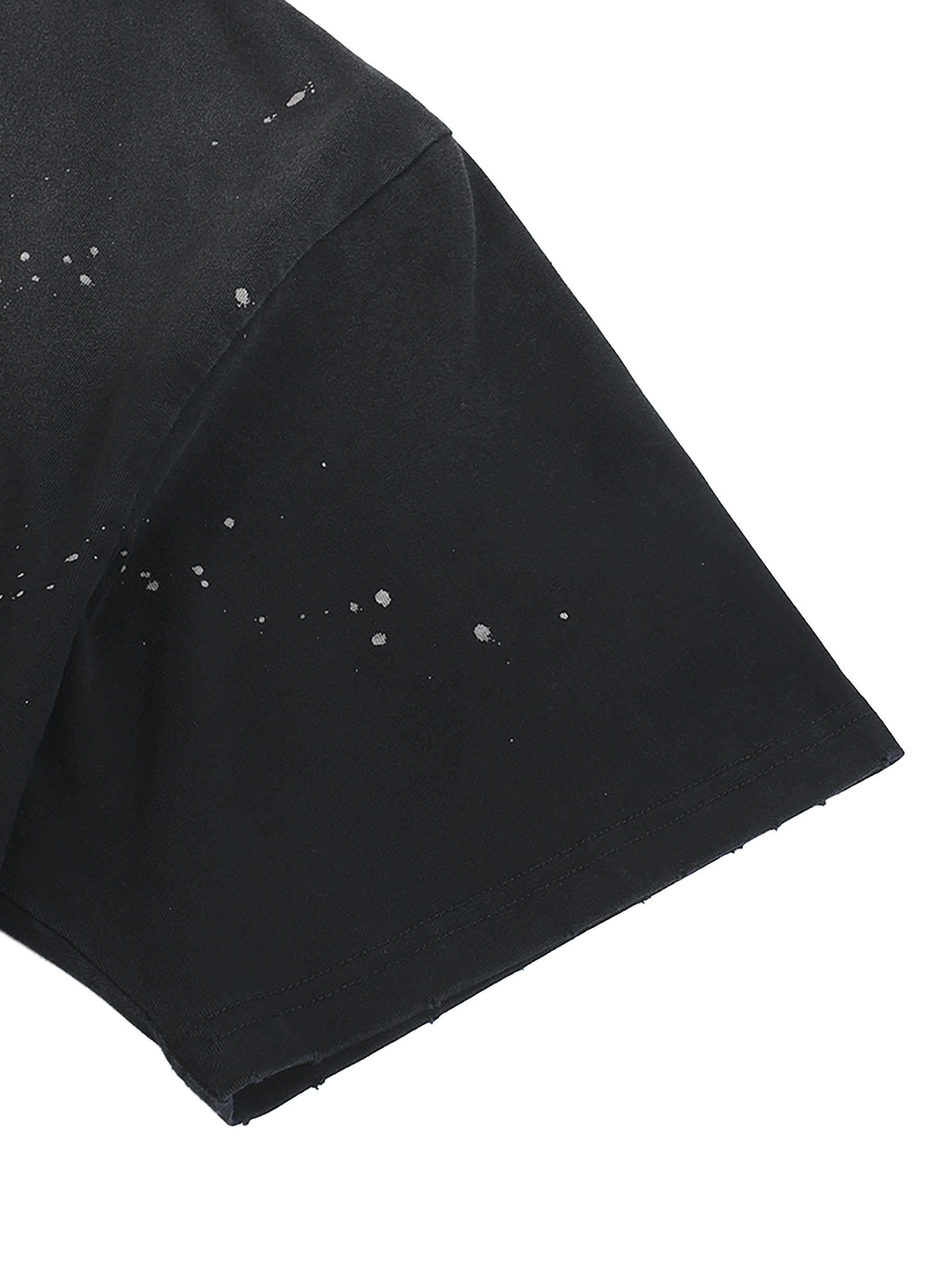 "Haus Music Never Dies" - Hand-Frayed Sunfade Paint Splatter T-Shirt