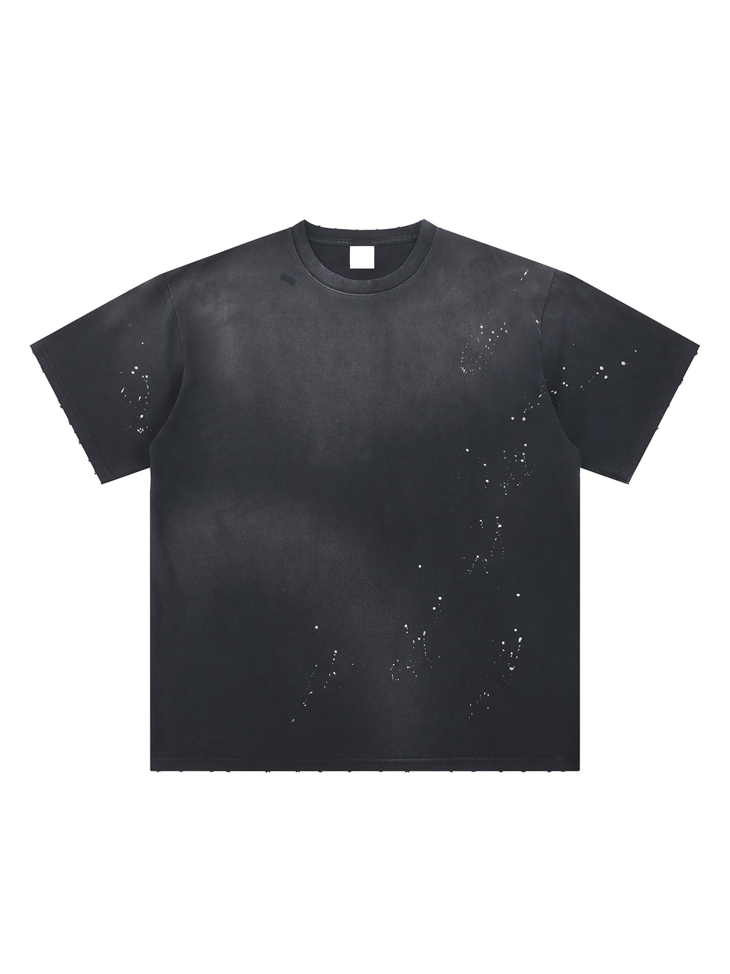 "Haus Music Never Dies" - Hand-Frayed Sunfade Paint Splatter T-Shirt