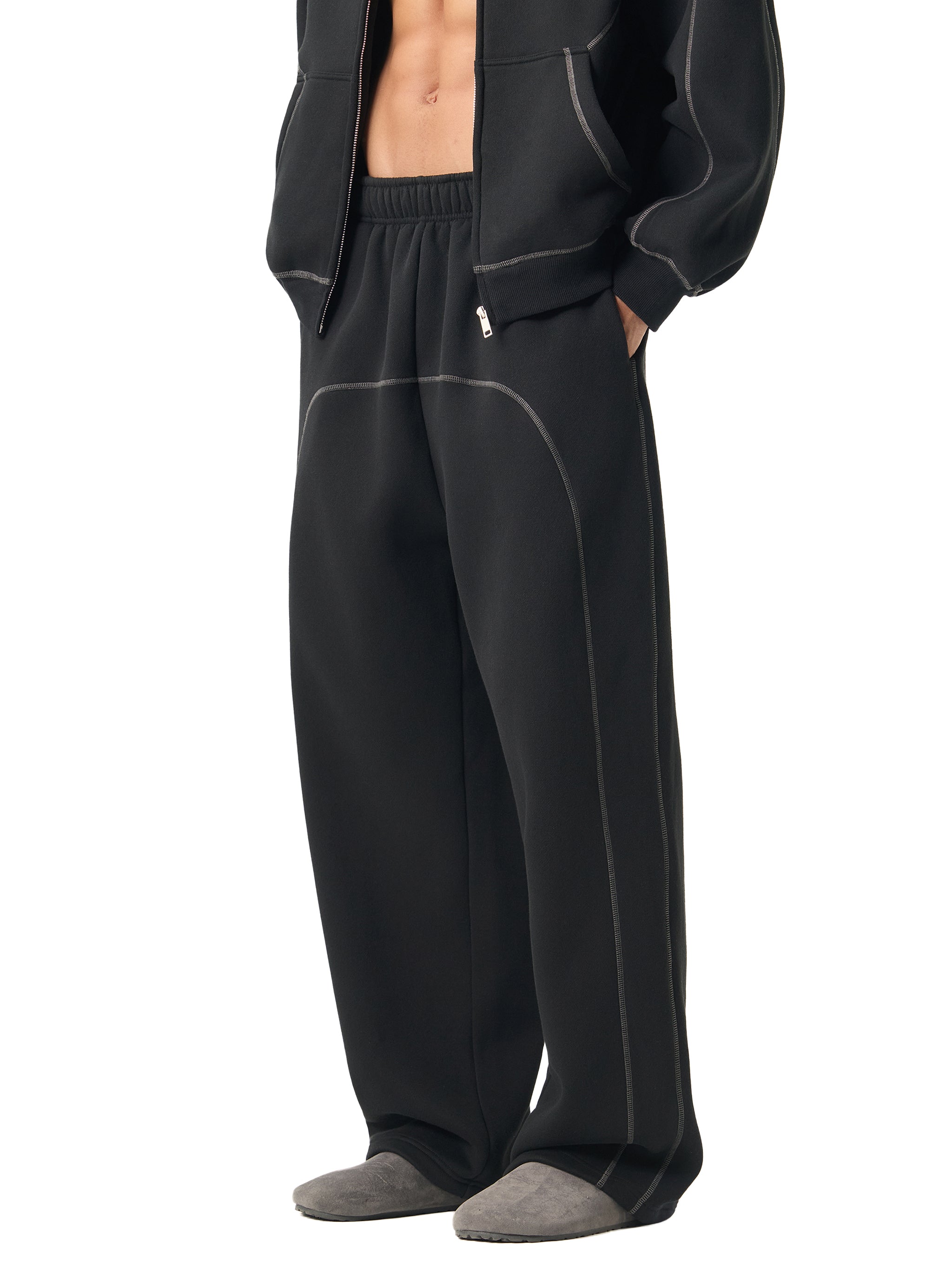 Club Red Records - Contrast Stitched Fleece Sweatpants