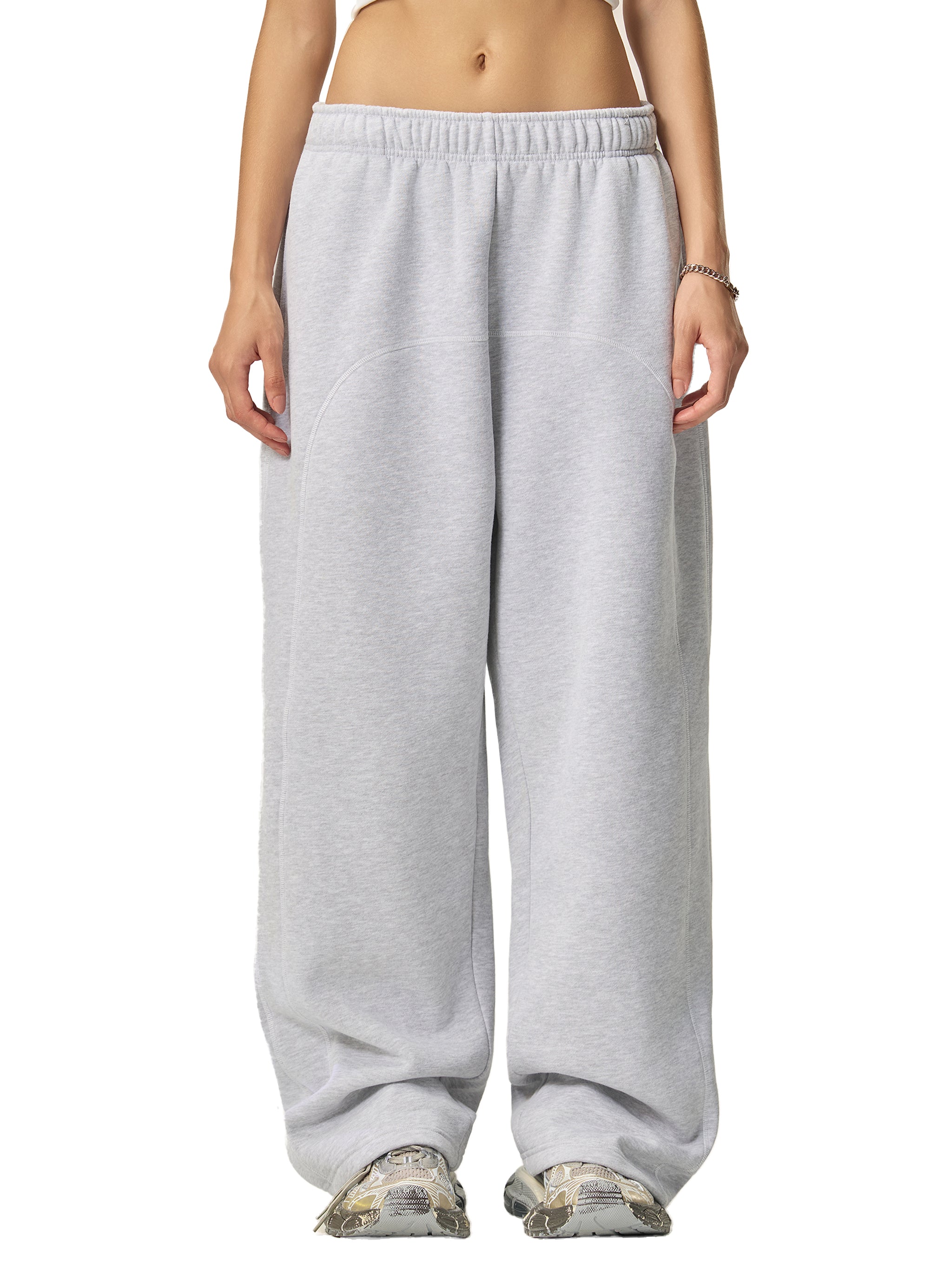 "Love" - Contrast-Stitched Fleece Sweatpants