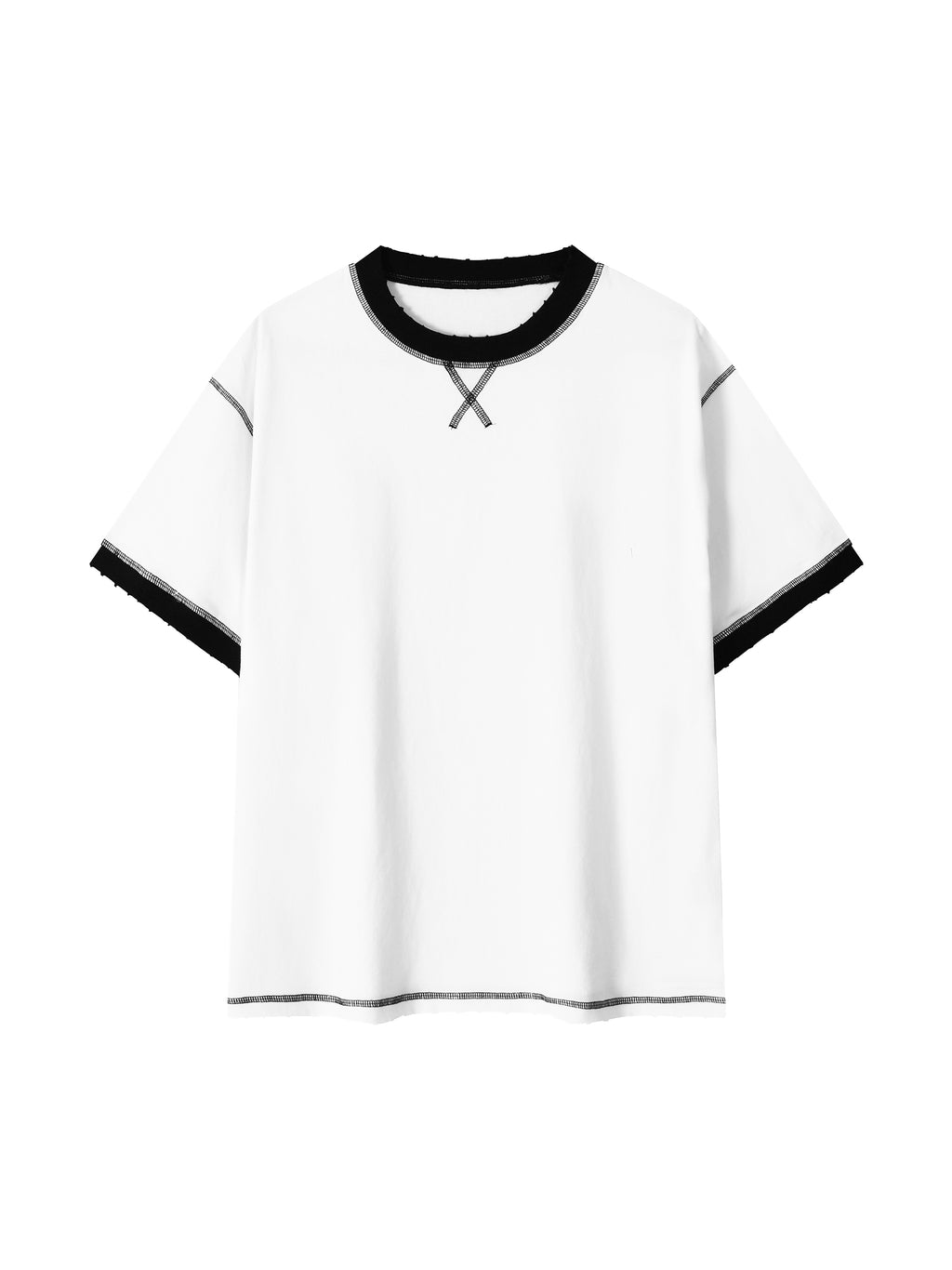 "Love" - Contrast-Stitched Cotton T-Shirt