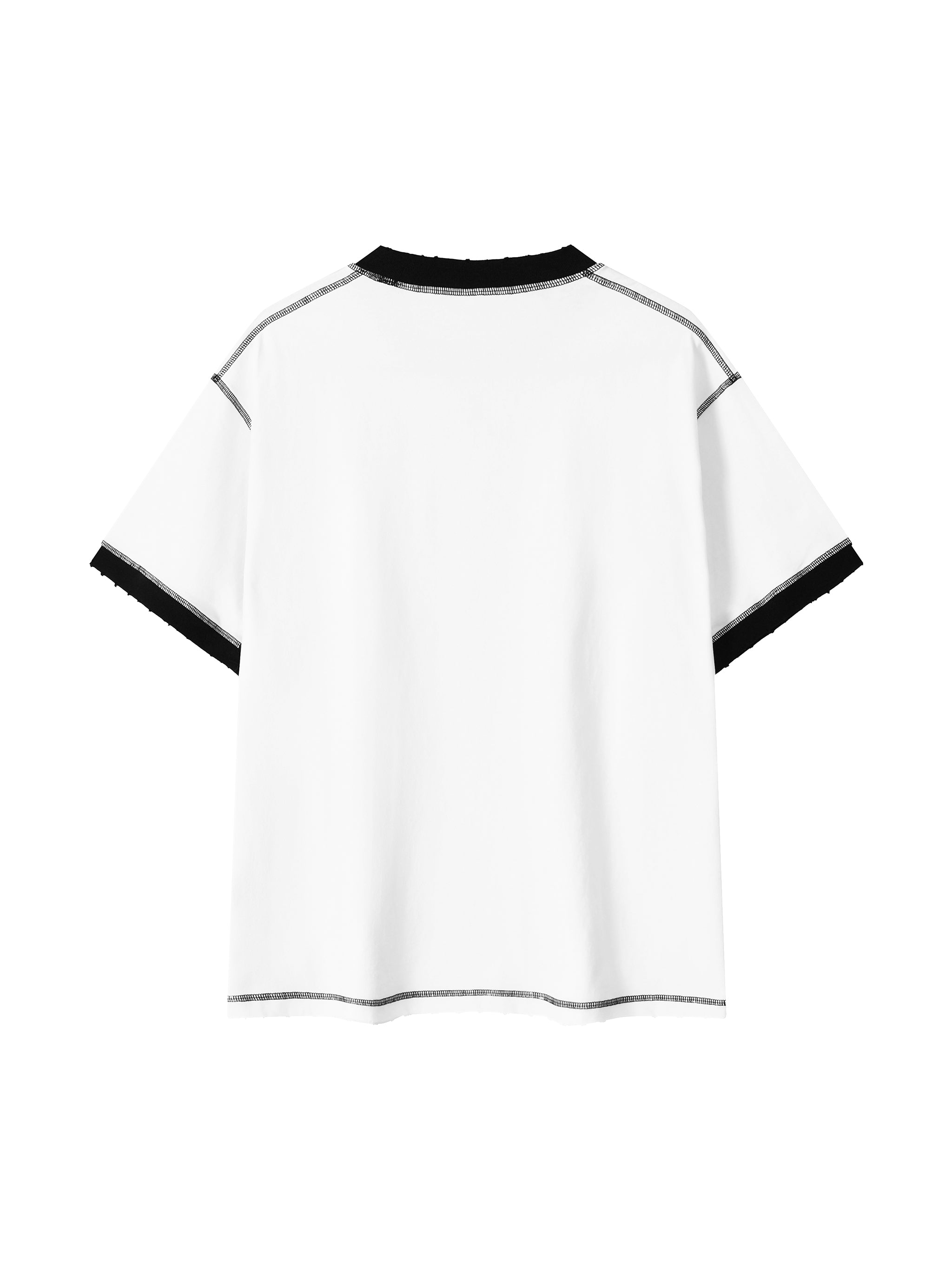 "Love" - Contrast-Stitched Cotton T-Shirt
