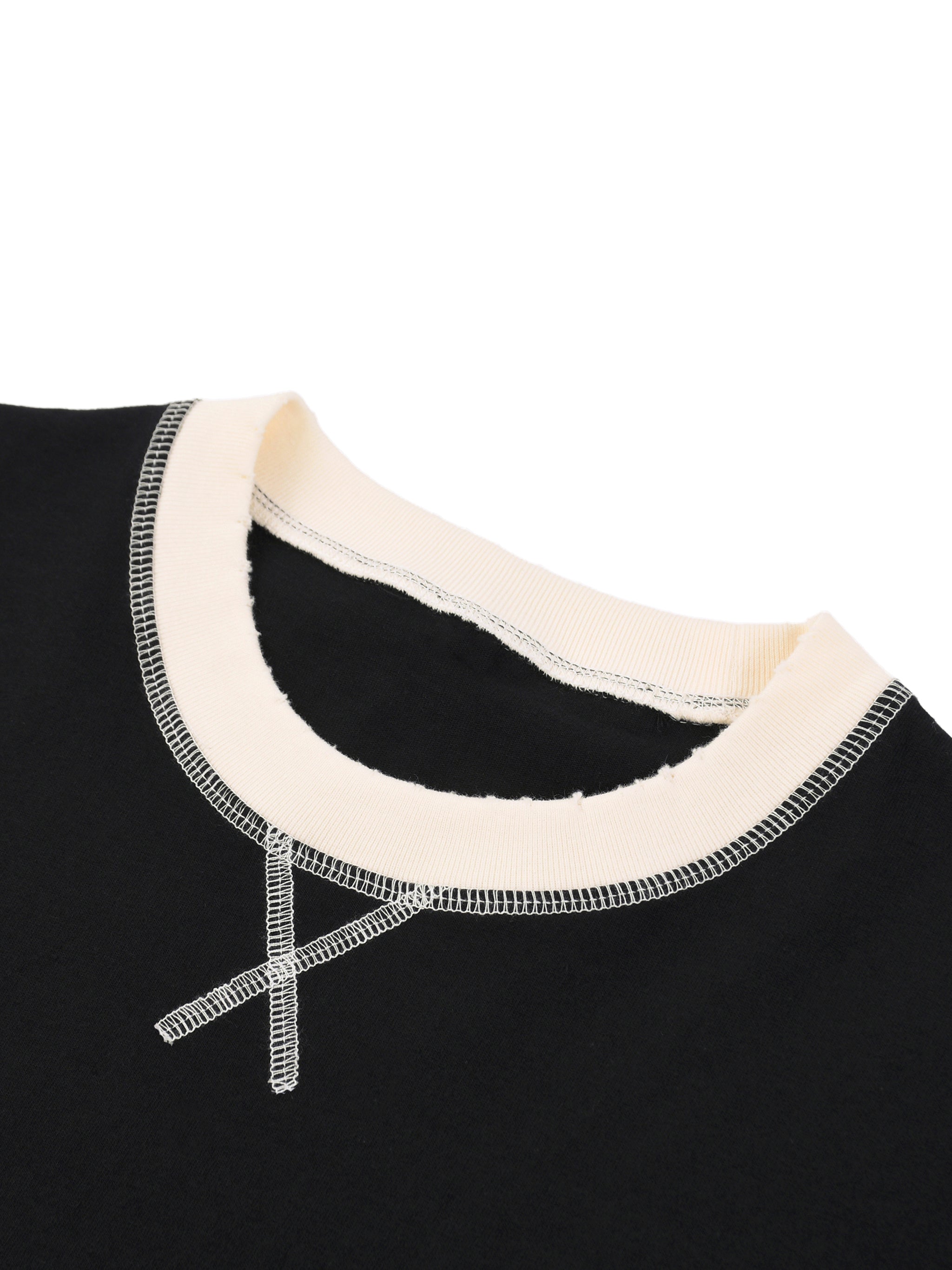 "Love" - Contrast-Stitched Cotton T-Shirt