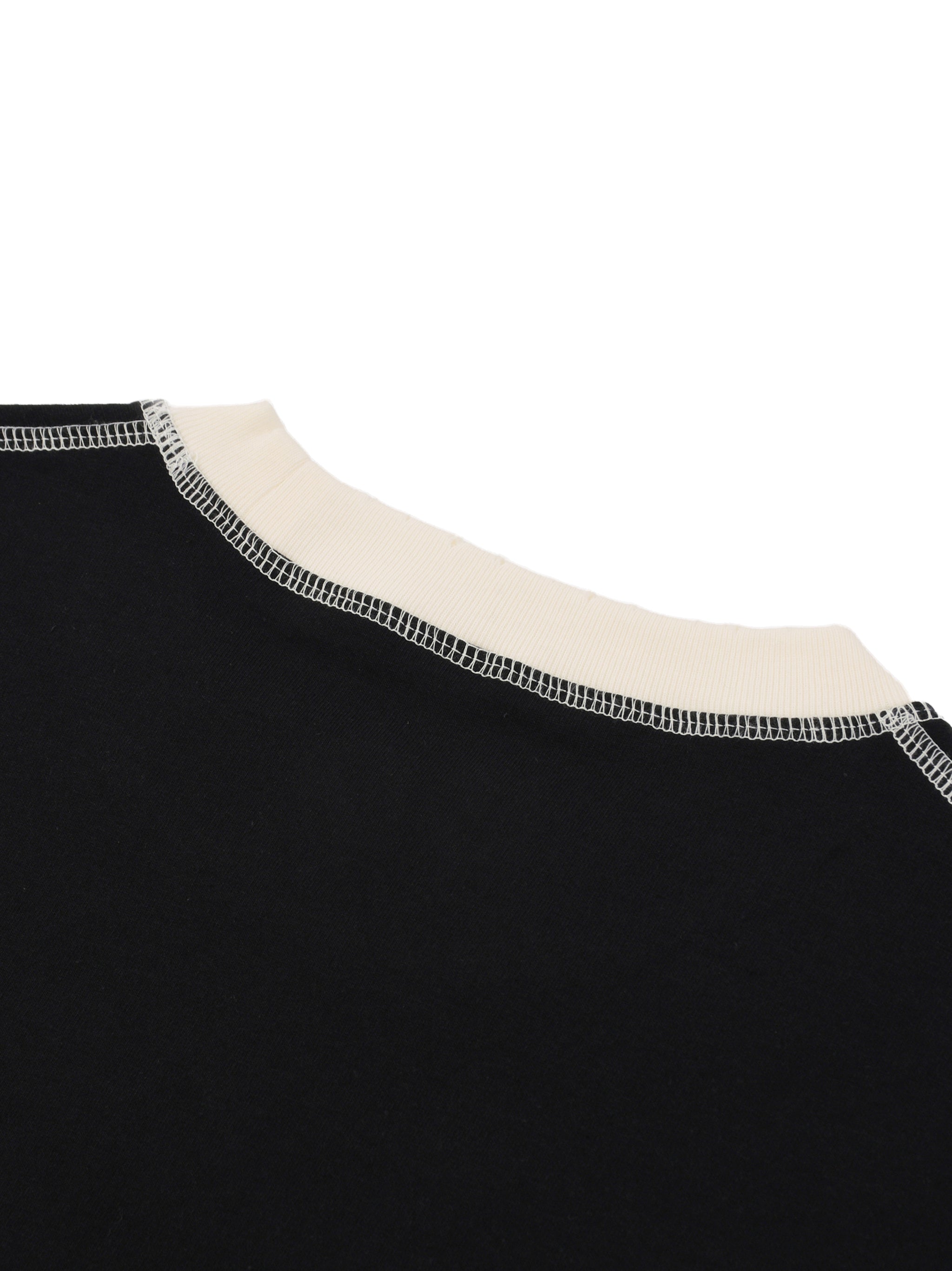 "Love" - Contrast-Stitched Cotton T-Shirt