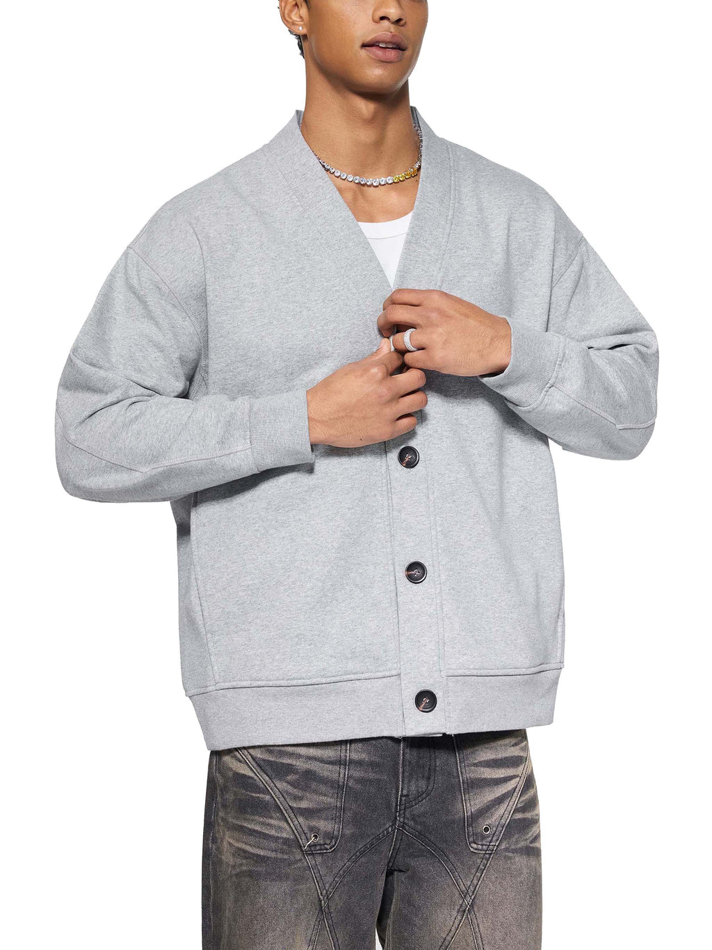 "Love" - Essential Heavyweight Sweat Cardigan